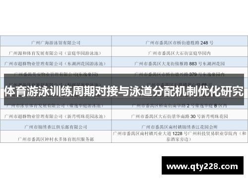 体育游泳训练周期对接与泳道分配机制优化研究